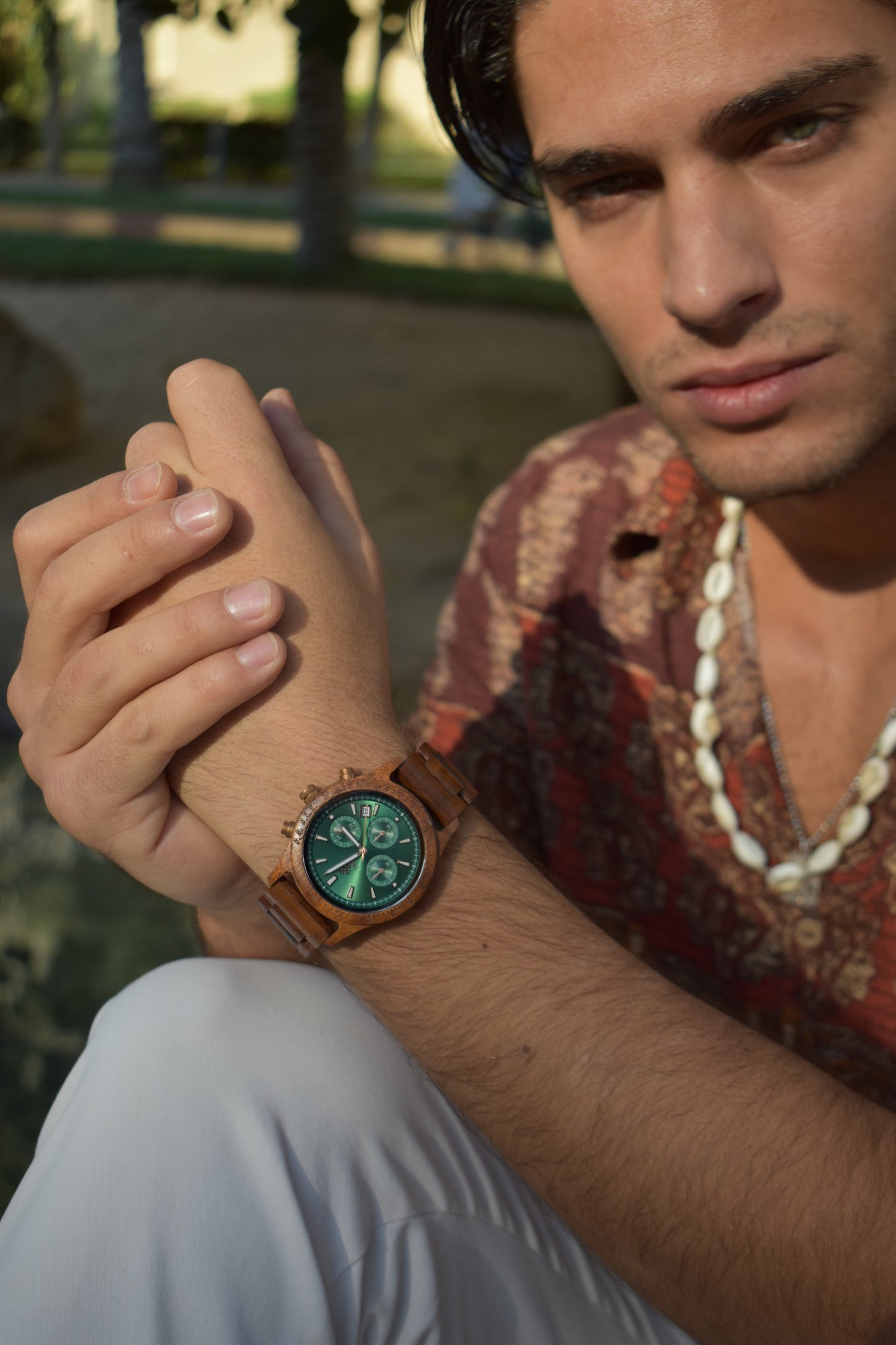 Holzarmbanduhr Chronograph Bergen - Akazie
