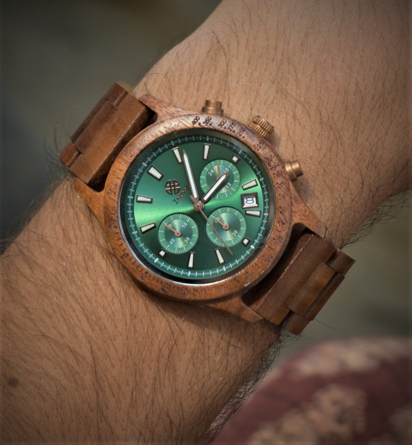 Holzarmbanduhr Chronograph Bergen - Akazie