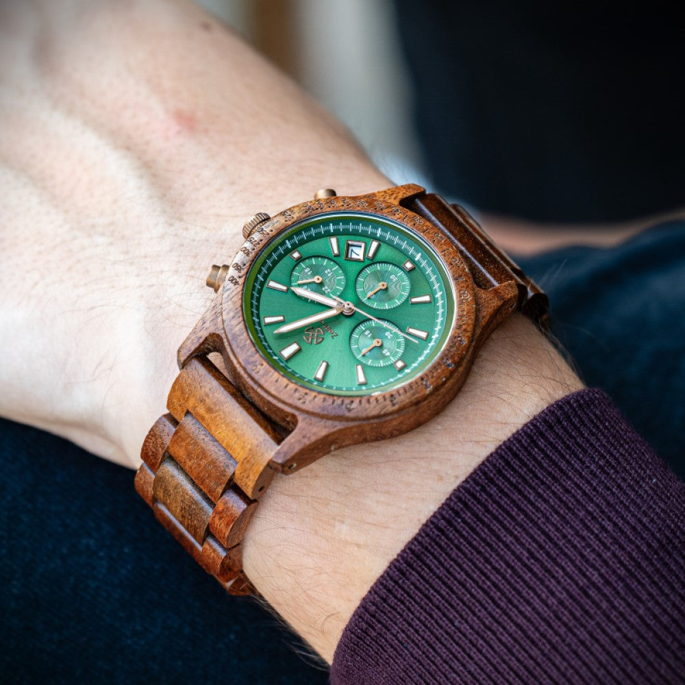 Holzarmbanduhr Chronograph Bergen - Akazie