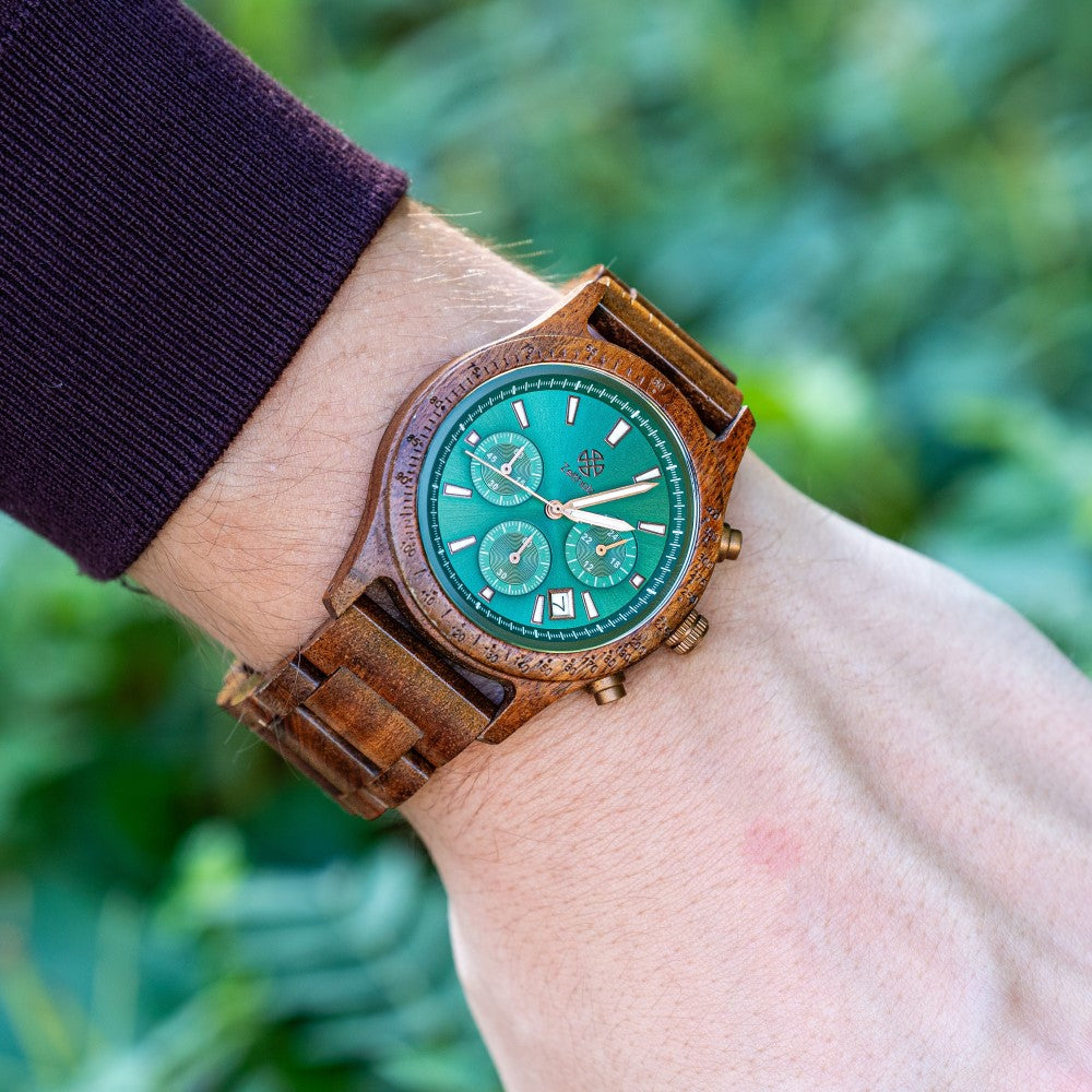 Holzarmbanduhr Chronograph Bergen - Akazie