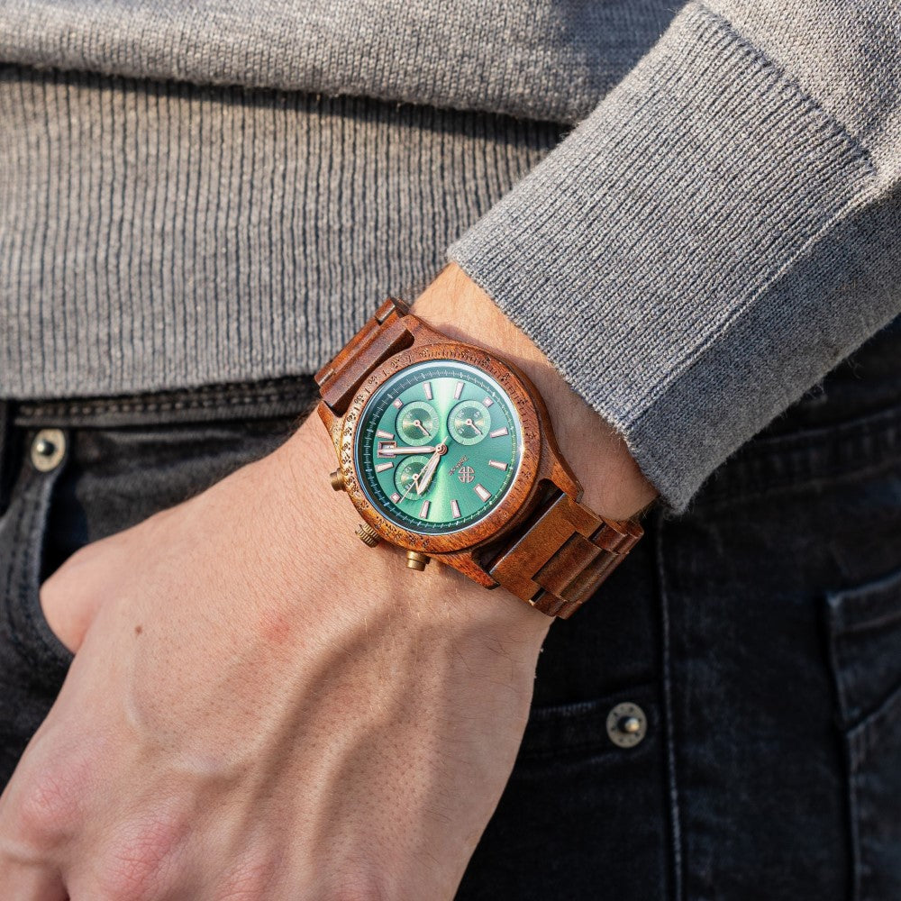 Holzarmbanduhr Chronograph Bergen - Akazie