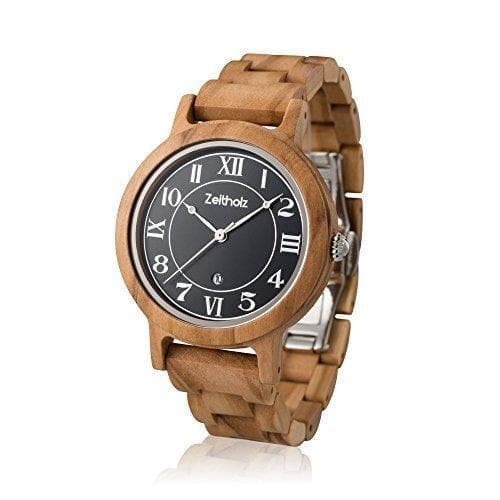 Wooden wristwatch Wolkenstein - olive wood