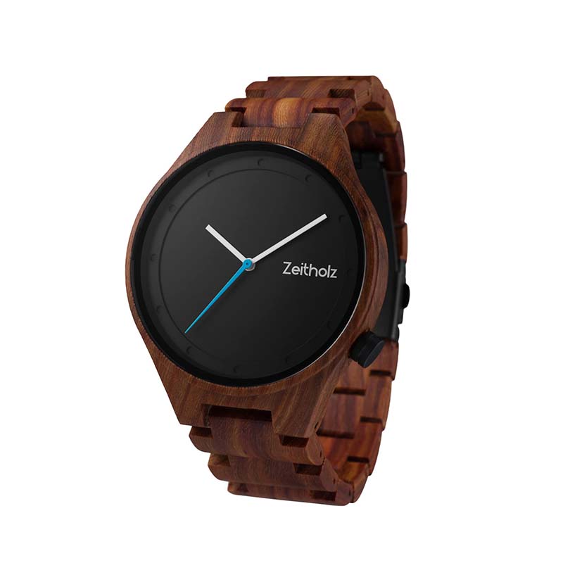 Wooden wristwatch Stolpen 42mm - sandalwood