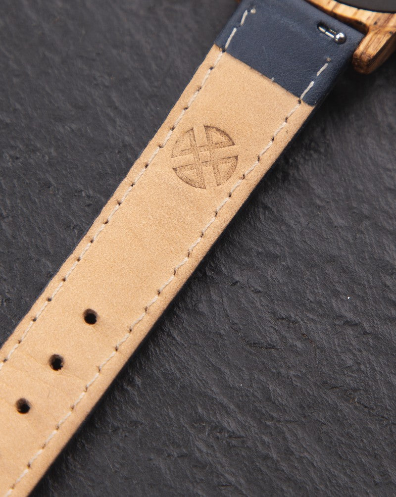 Wooden wristwatch Rosenbach white - Zebrano