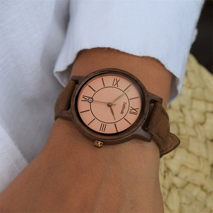 Wooden wristwatch Rosenbach rose - walnut