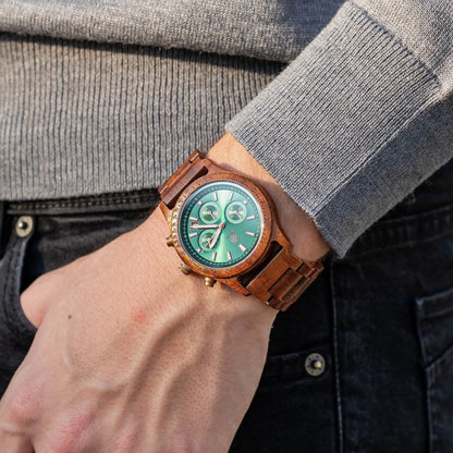 Wooden wristwatch Chronograph Bergen - Acacia