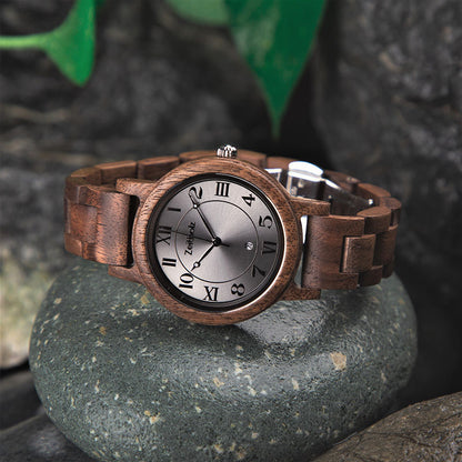 Reloj de pulsera de madera Wolkenstein - nogal