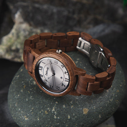 Reloj de pulsera de madera Wolkenstein - nogal