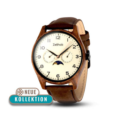 Reloj de pulsera de madera Klitten beige - madera de acacia