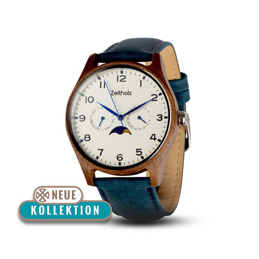 Reloj de pulsera de madera Klitten blanco - nogal