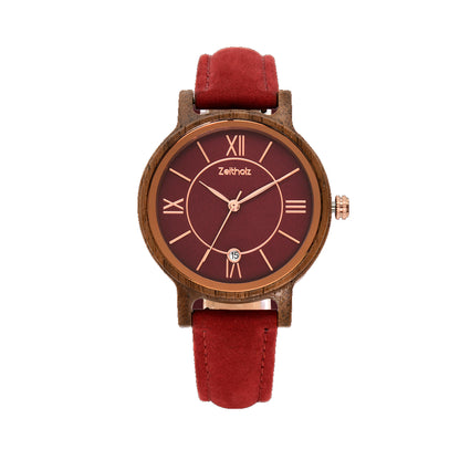 Wooden wristwatch Rosenbach ruby ​​- walnut